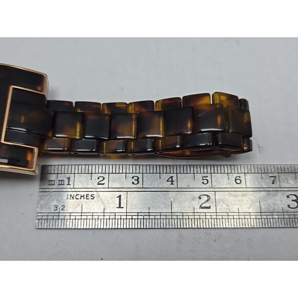 Tommy Hilfiger Womens Tortoise Shell Bracelet Watch Y2K Rose Gold New Battery - Picture 9 of 11